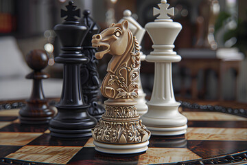 Intricate Game of Strategy: A High-Stakes Battle of Mind and Tactics on a Traditional Chessboard