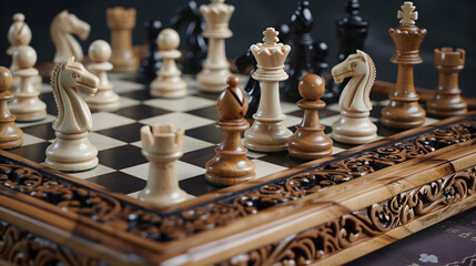 Intricate Game of Strategy: A High-Stakes Battle of Mind and Tactics on a Traditional Chessboard