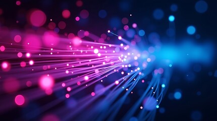 Fiber optic cables, macro photography, dark background, technology abstract