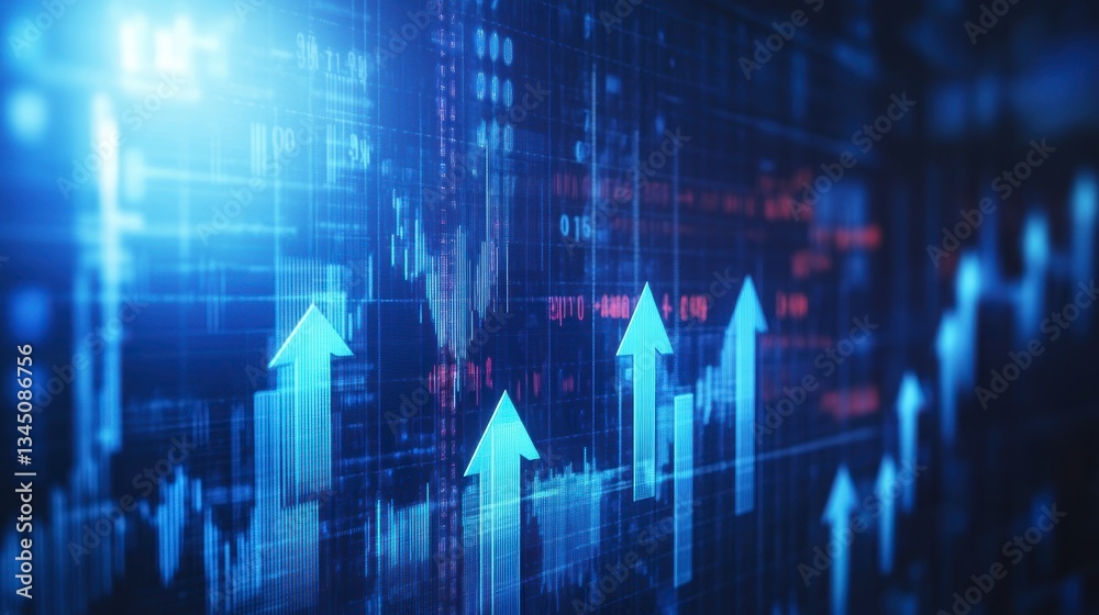 Aufkleber abstract financial data visualization with upward trends