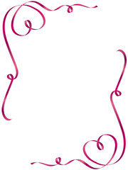 キュートでエレガントなハートリボンのイラスト ( リボン　見出し　タイトル　フレーム　バレンタイン　母の日 )