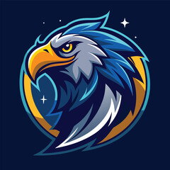 Majestic Nighttime Eagle Logo Template in Vector Format