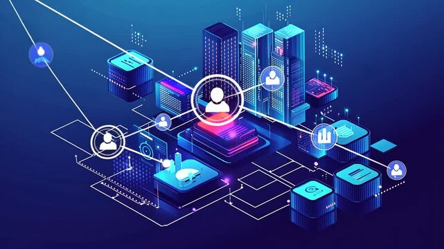 Isometric Visualization of Data Network and Server Infrastructure for a Connected World