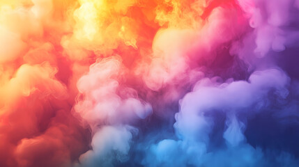 Fototapeta premium Vibrant explosion of smoke and fire with a stunning rainbow of colors for an intense effect