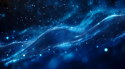 Fototapeta premium Starry night sky with scattered stars on deep blue background