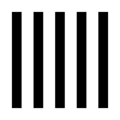 Minimalist Abstract Design with Five Evenly Spaced Vertical Black Bars on White Background