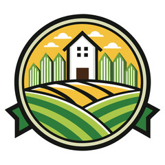 Vintage Farm Agriculture Label Stamp Logo Vector Graphic Illustration