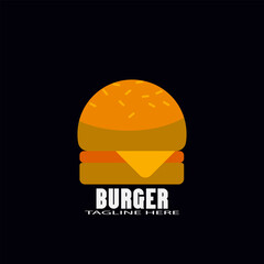 burger logo design on black background