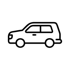 Fototapeta premium Outline of a car silhouette on a white background 