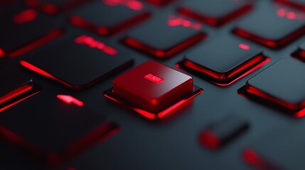 Banking concept computer keyboard with Red Enter button on enter button background,