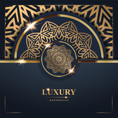 Elegant Luxury Background with Golden Mandala Design