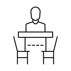 Conference Room – Professional Space for Business Meetings with Editable Stroke