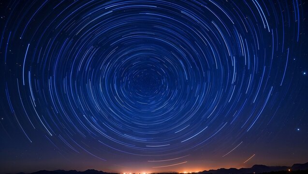 Circular star trails in a stunning night sky