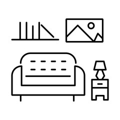 Lounge – Relaxing Space for Guests to Unwind with Editable Stroke