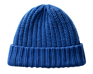 blue knitted cap isolated on transparent background
