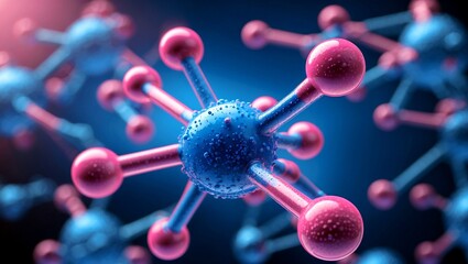 Colorful molecular structure representing biochemistry and nanotechnology