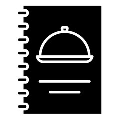 Restaurant menu book glyph solid icon