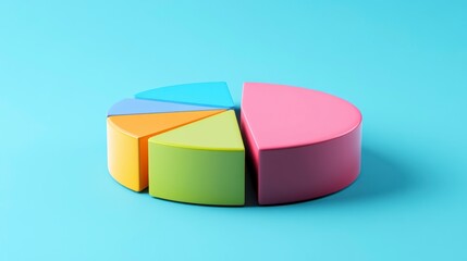 Obraz premium Colorful 3D Pie Chart on Blue Background (1)