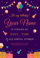 Happy Birthday Card Design, Celebration Greeting, Festive Invitation, Colorful Party Background, Birthday Banner, Cheerful Typography, Balloon Decor, Holiday Wishes, Gift Surprise, Fun Celebration Art