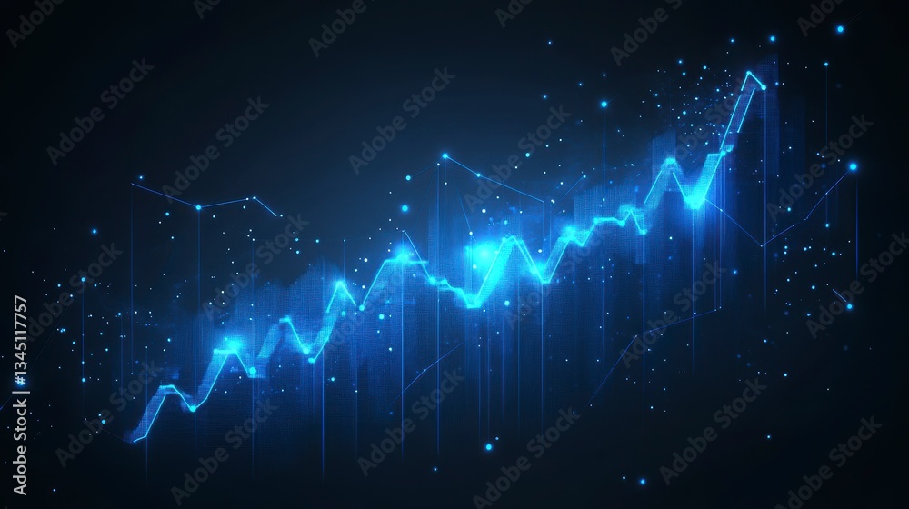 Poster abstract graphic of upward trending data