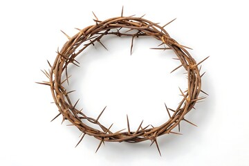 Fototapeta premium Crown of thorns isolated on white background - easter religious symbol