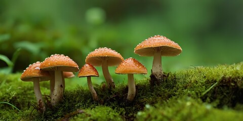 Captivating Product Photography of Psilocybe Mushrooms on Natural Wooden Background with Soft Lighting Enhancing Their Unique Texture and Colors for Natural Health and Wellness Promotion 3666