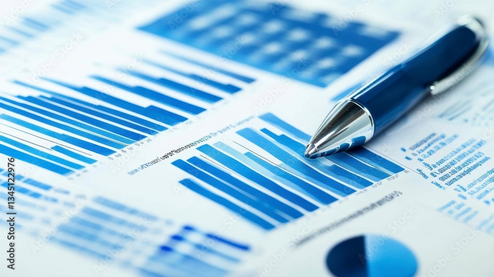 Poster business data analysis report with pen