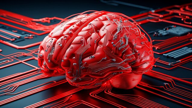 Futuristic brain design highlighting ai and neural networks