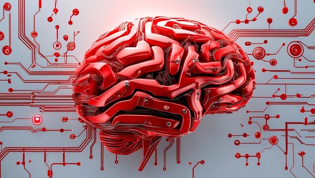 Futuristic brain design highlighting ai and neural networks