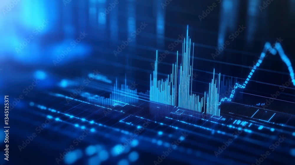 Aufkleber financial data graph on digital screen, business chart, showing growth. possible use stock photograp