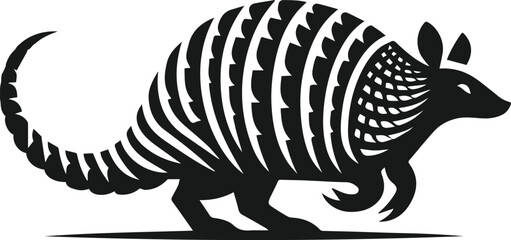 Armadillo running at full speed vector silhouette