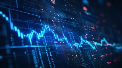Digital Stock Market Display Showing Falling Trends