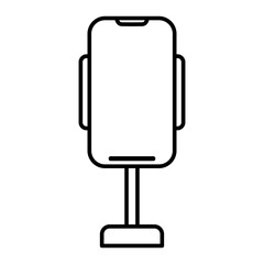 phone holder icon, simple flat style, illustration, logo sign symbol pictogram template, for ui or ux isolated on white for mobile app, editable