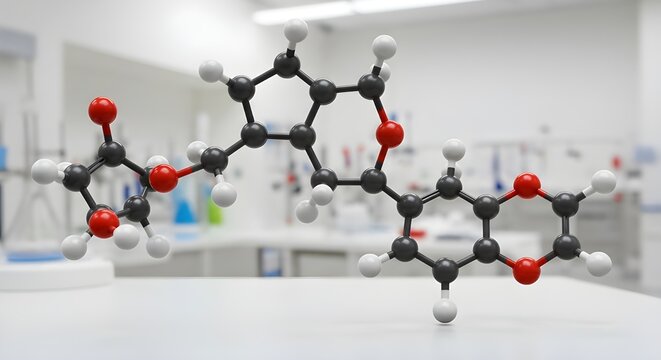 Modelo molecular 3D en un laboratorio moderno