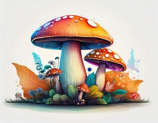 mushrooms in the grass