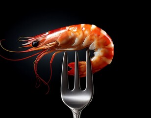 shrimps on a fork