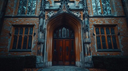 Fototapeta premium Ornate stone doorway of a historic building