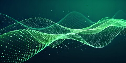 abstract green wave background