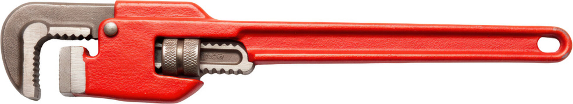Red pipe wrench tool isolated transparent background durable and reliable plumbing equipment