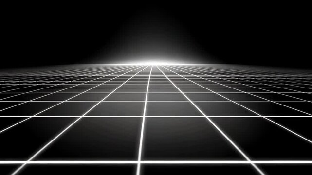 Abstract glowing grid floor background in perspective, suitable for virtual reality