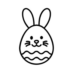 Obraz premium Easter Bunny Character in Simple Line Art Design 