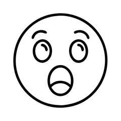 Fototapeta premium shocked emoji showing surprise against a simple white background 