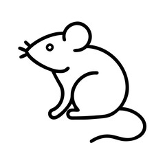 Fototapeta premium Simple Line Art of a Mouse in a Minimalist Style 