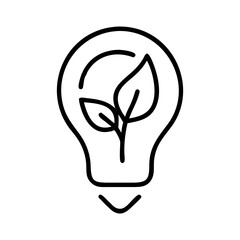 Obraz premium Eco-friendly light bulb with leaves in minimalist design 