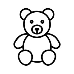 Fototapeta premium Cute teddy bear icon in simple line art style 