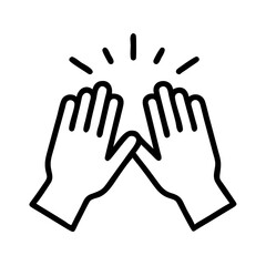 Obraz premium hands high-fiving with excitement on a white background 