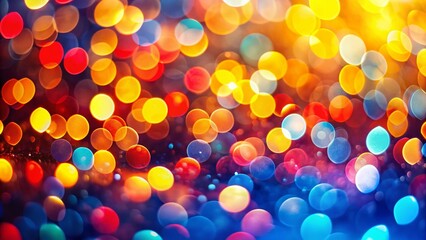 Abstract Bokeh Background with Primary Colors: Red, Yellow, Blue Circles