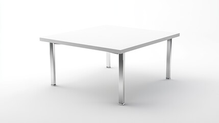White Square Office Table, Studio Shot, Blank Surface, For Presentation
