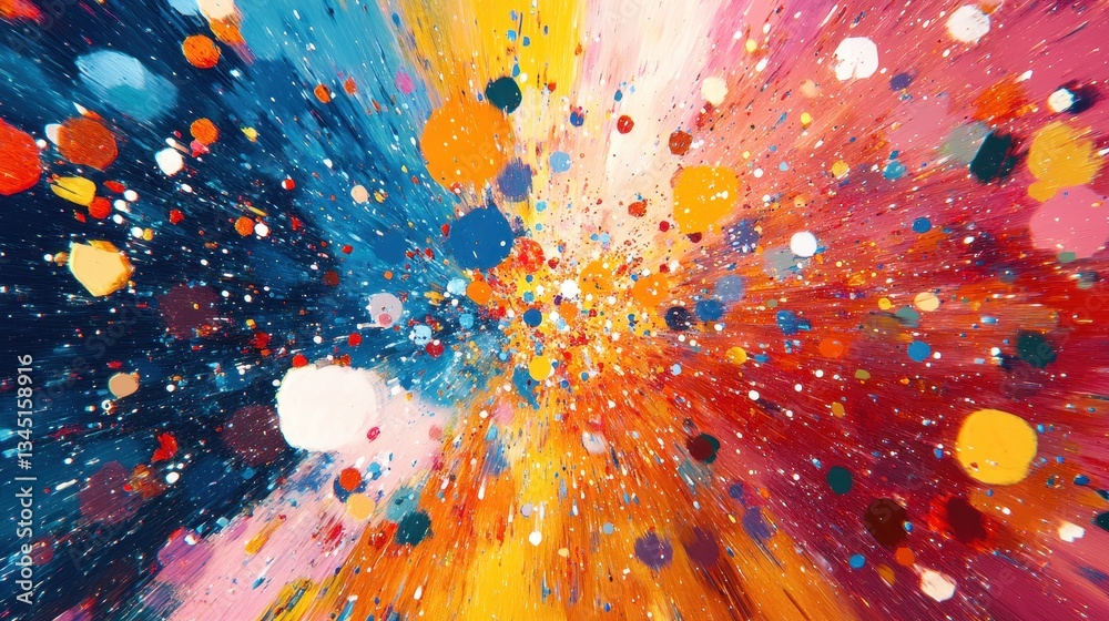 Poster Vivid abstract explosion of colors creating a dynamic visual experience in a creative design setting