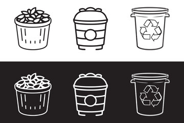 bin icon set vector